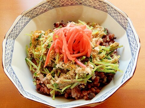 ジャスト５分！？まな板なし❤豆苗丼♪（ママレード）